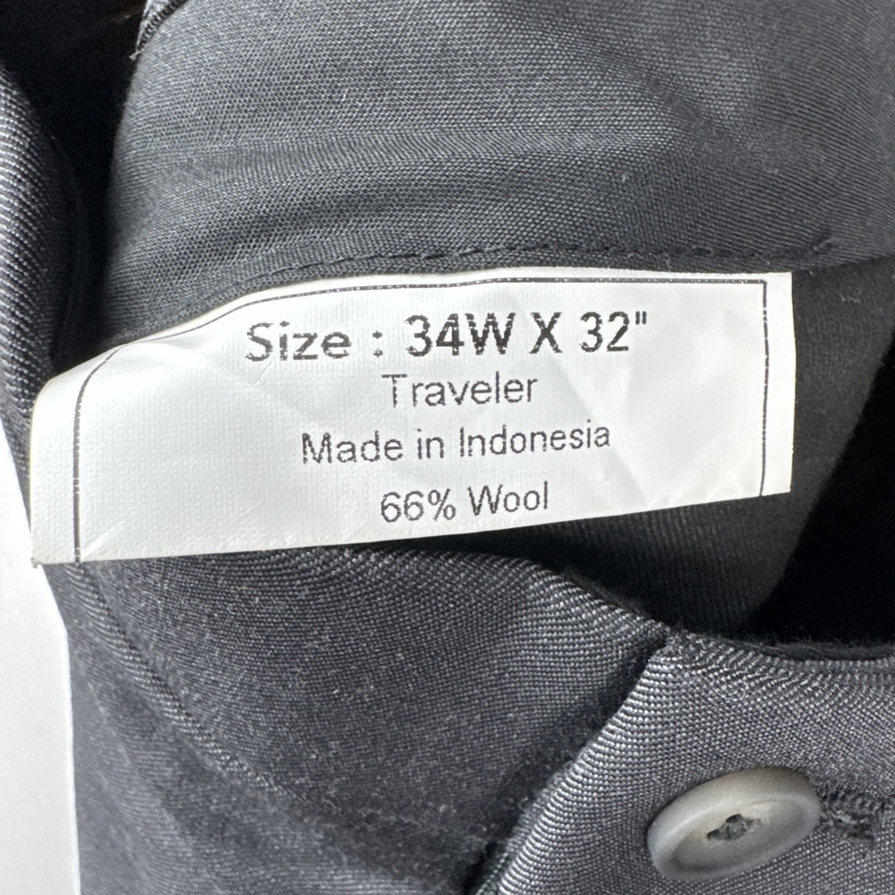 Jos A Bank Traveler Dress Pants Mens 34x32 Dark Gray Slim Fit Separates - Picture 6 of 6